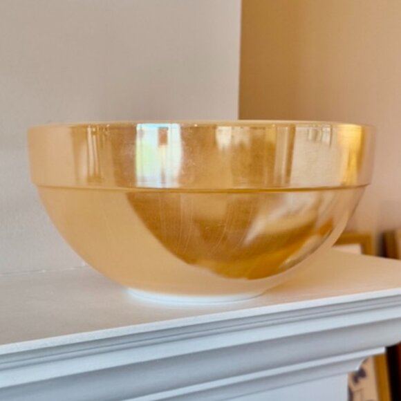 Fire King Peach Lusterware 1950s Anchor Hocking Vintage Mixing Bowl - Picture 2 of 11
